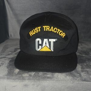 Vintage Hat CAT Black and Yellow Embroidered Cap